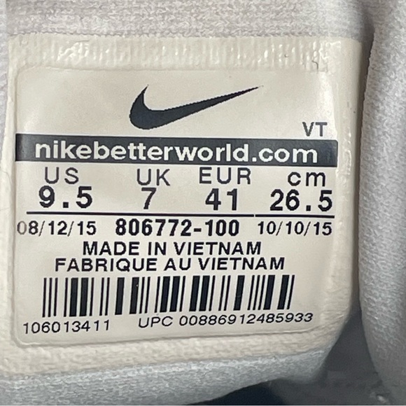 Nike Air Max 2016 Summit White Sneaker Womens Size US 9.5 Athletic Running Shoes - Picture 14 of 14